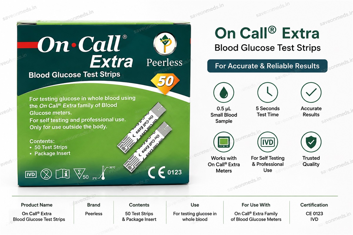 On-call extra blood glucose test strips – 50 test strips
