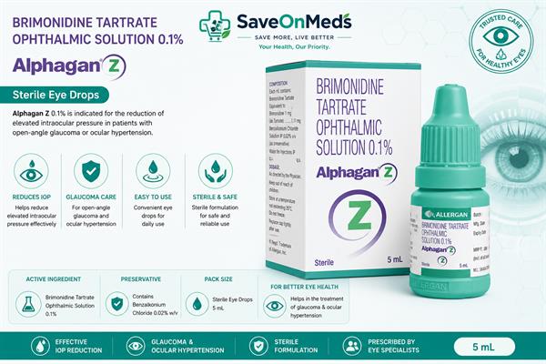 Alphagan z 0.1% eye drops 5 ml | brimonidine tartrate ophthalmic solution