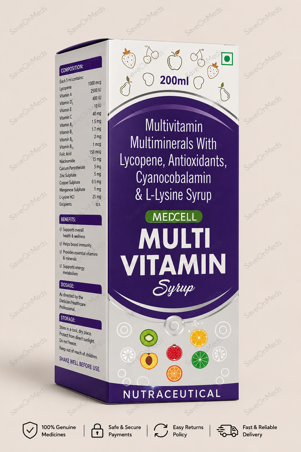 Medcell multi vitamin syrup 200 ml