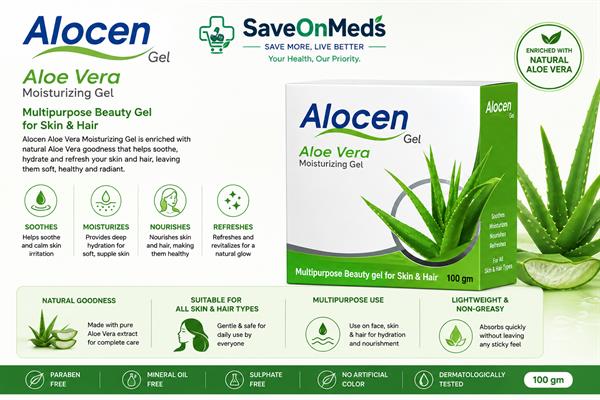 Alocen aloe vera moisturizing gel 100 gm – multipurpose aloe vera gel for skin & hair