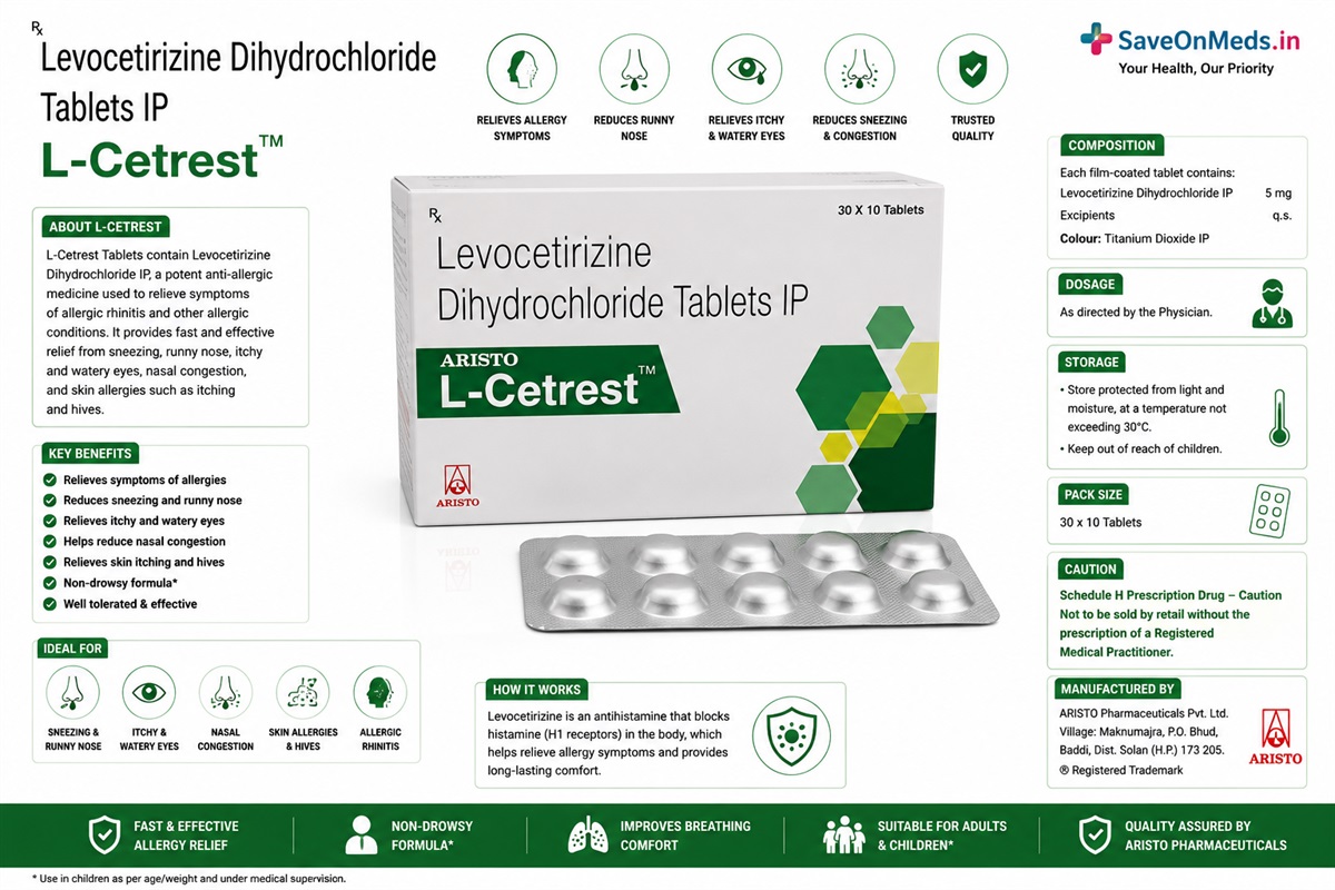 L-cetrest 5 mg tablets