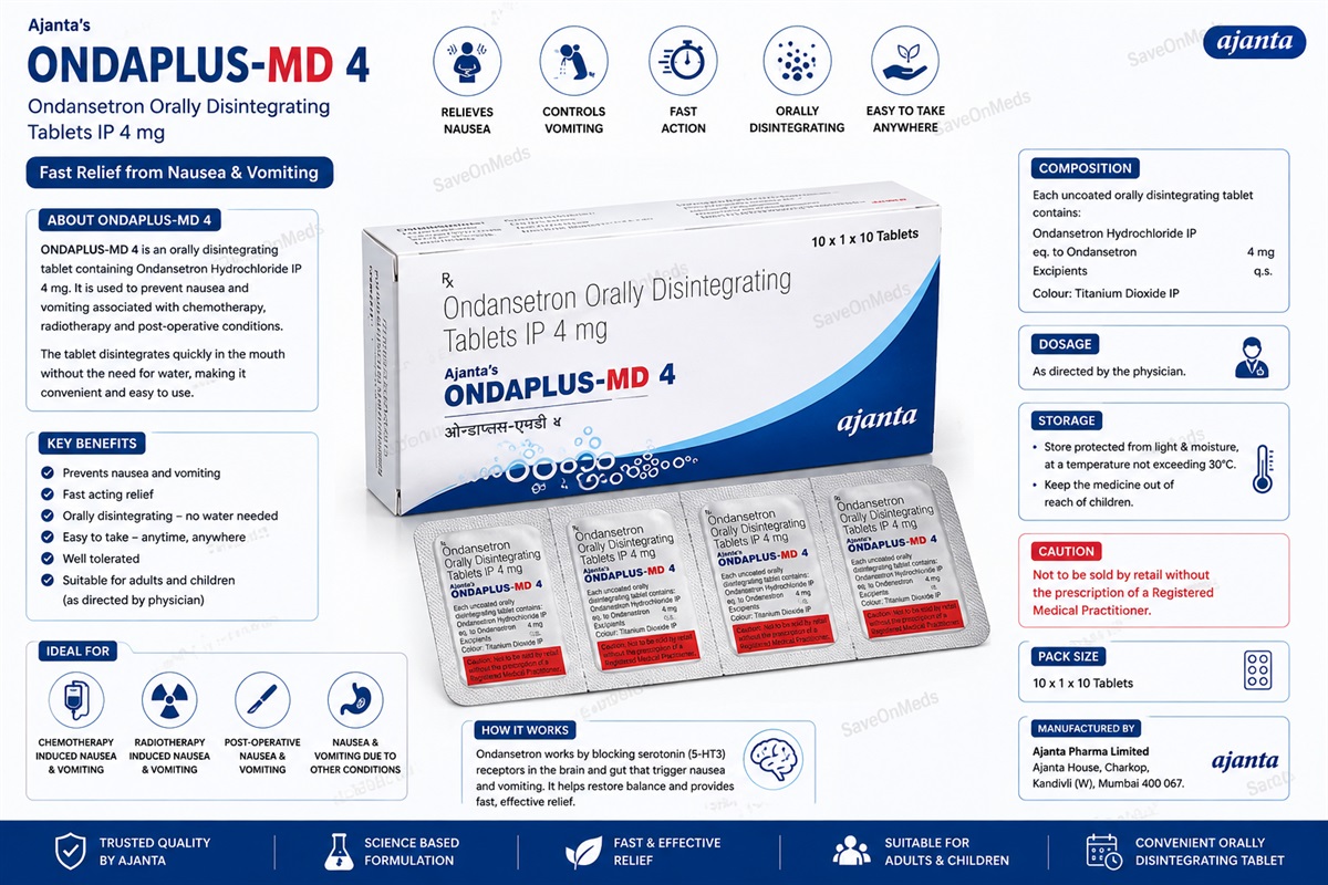 Ondaplus-md 4 tablets 10's