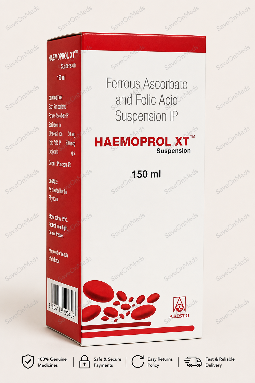 Haemoprol xt suspension 150 ml – ferrous ascorbate & folic acid
